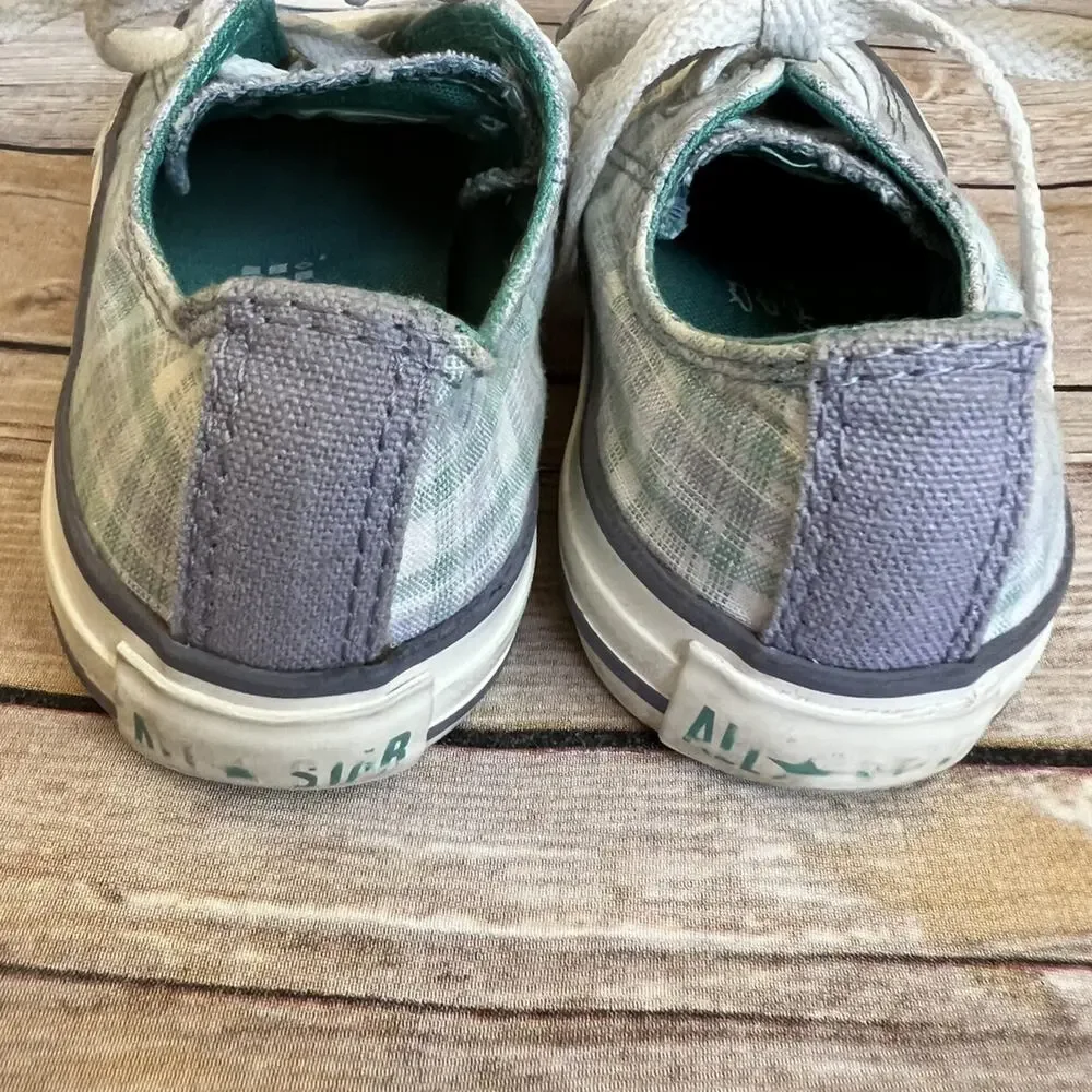 Converse Plaid Sneakers Purple Teal Youth 12